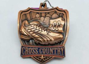 Quality Sandblasting Relief Zinc Alloy Metal Medal For Running Event wholesale