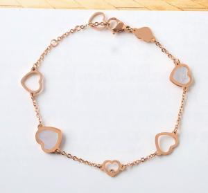 Quality Open Heart Bracelet for Girls Fashion Jewelry White Sheel Heart Design Bangle 18K Rose Gold Open Heart wholesale