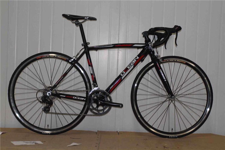 Made in China red steel 540mm frame 700c thin tube road bicycle/bicicle with Shimano 14 speed