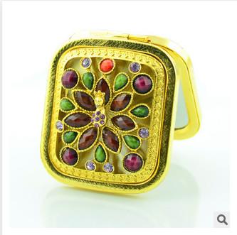 New creative promotion gift customed diamond logo copper apple luxury pocket