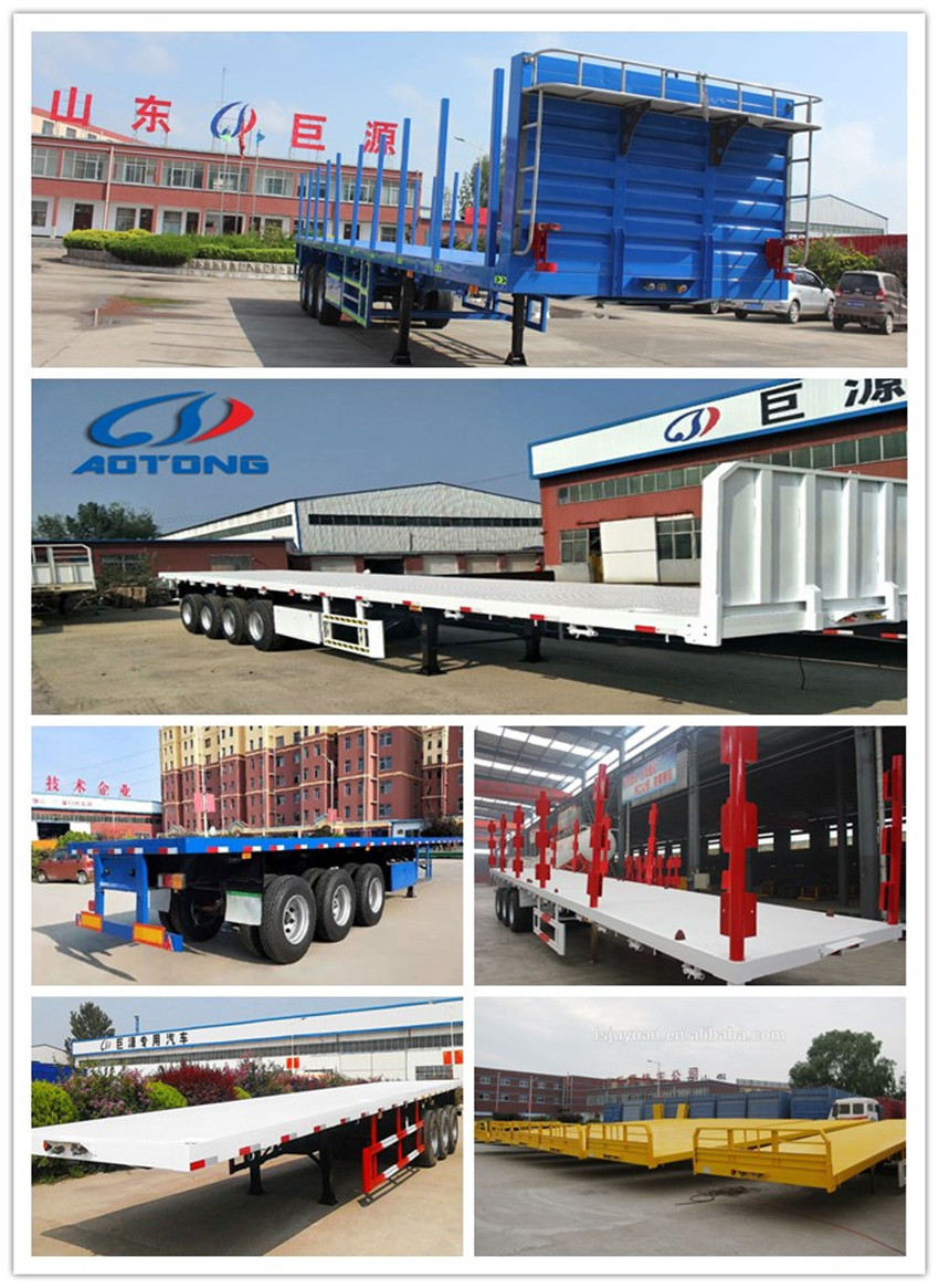 20ft 40ft Container Transport Flatbed Semi Trailer with Mechanical/Hydraulic Ladder