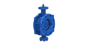 Quality Blue RAL5010 Double Eccentric Butterfly Valve Wore Gear Operated wholesale