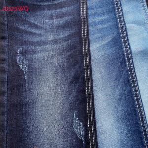 Quality Women Jeans Fresh Stretch Denim Fabric With Clear Warp Slub Dark Blue Color wholesale