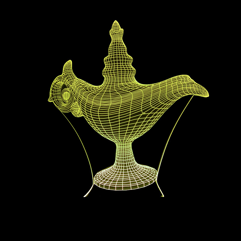 Custom OEM Creative Arabian magic lamp 3D stereoscopic night light LED decorative table night light 