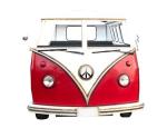 Vintage Industrial Red Blue VW Car Shape Booth Creative Furniture