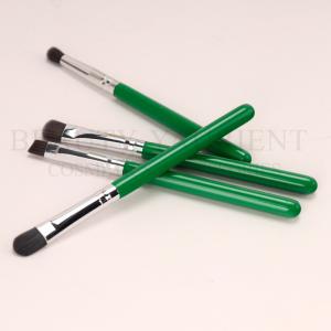 Quality Green 4pcs Eyeshadow Makeup Brush Set 9.6cm Shinny Silver Ferrule wholesale