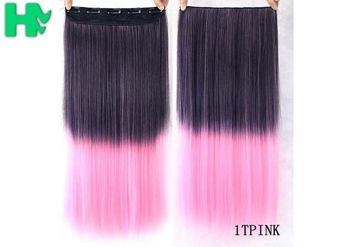 No Shedding Synthetic Hair Weave Extensions Machine Made 100 Gram Coloured