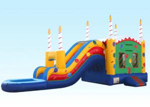 Quality Birthday Cake Water Inflatable Bouncer Combo With Logo Printing wholesale
