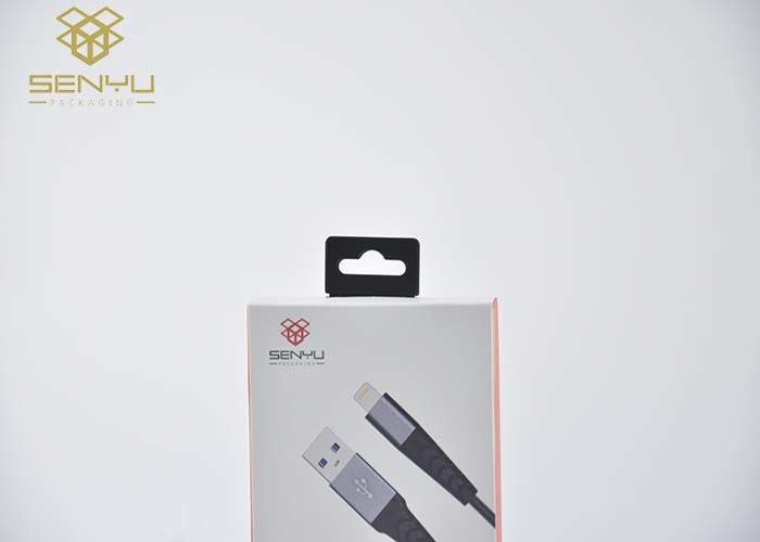 Folding Custom Printed Mobile Accessories Packaging with Pet Window And Plastic Hook