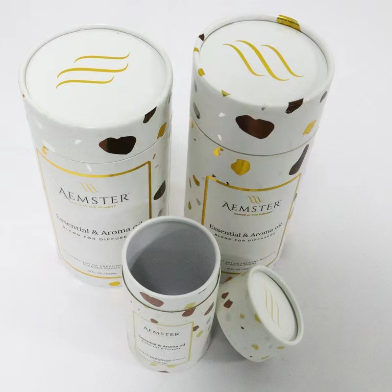 Durable Cosmetic Cylindrical Paper Tube Box , Perfume Paper Cylinder Packaging And Bottle
