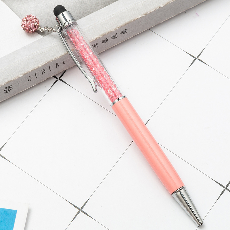 Cute Crystal Pen Diamond Ballpoint Pens Stationery Ballpen 2 In 1 Crystal Stylus Pen