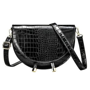 Quality Womens Small Black Pu Leather Saddle Bag Handbags Crossbody wholesale
