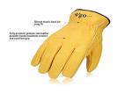 Men'S Winter Genuine Leather Driving Gloves Wear Resistant Straight Thumb
