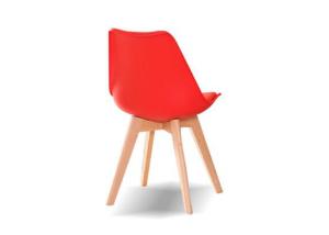 Quality Matte Plastic Dining Chairs With Wooden Legs Scratch Resistant wholesale