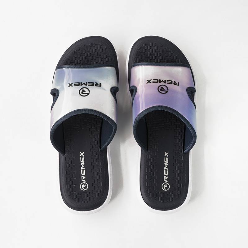 Anti Slip Woven Fabric Eva Slide Sandal Black For Men