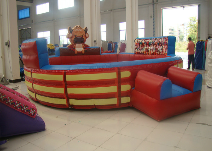 Attractive Inflatable Rodeo Bull , Funny Theme Inflatable Bull Ride Digital Printing