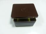 Metal Black Square Tin Containers , Printed Food Cans / Medicine Boxes