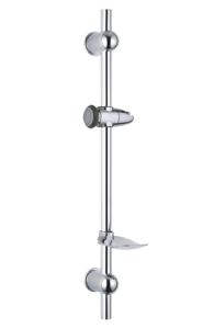 Quality stainless wall mount shower sliding bar set rainshower pipe chromed soap dish wholesale