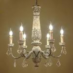 Wooden Iron Chandelier Lighting Vintage Crystal Lustre vintage chandelier(WH-CI