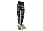 Black And White Prep Plaid Womens Seamless Leggings Mid Waist