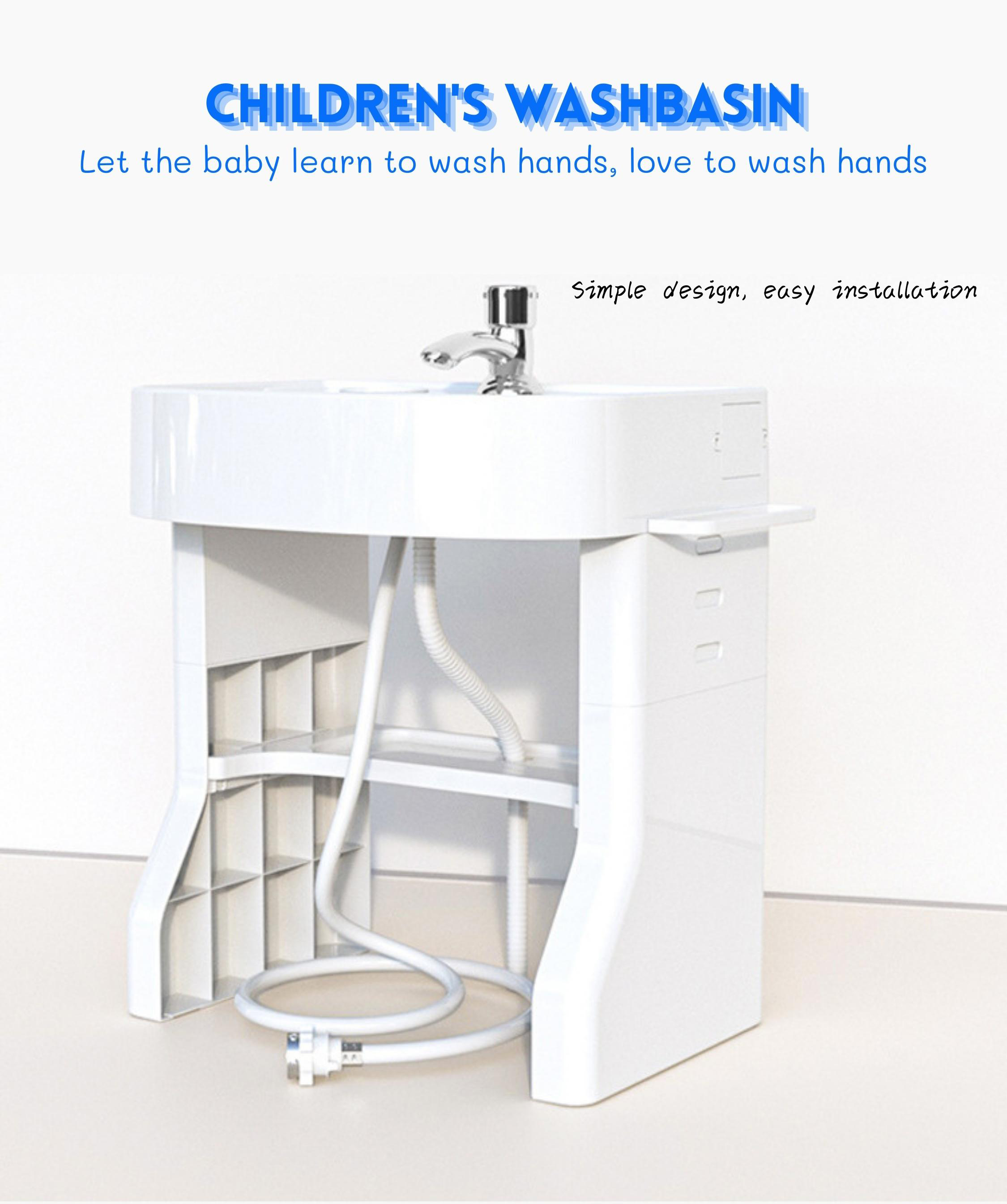 Customized Logo Plastic Kids Wash Basin Pedestal Sink Popular Design