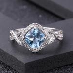 Cushion Lab Diamond Jewelry Lab Created Blue Diamond Engagement Rings