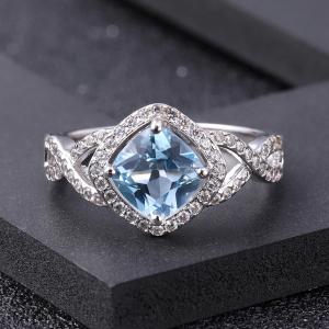 Quality Cushion Lab Diamond Jewelry Lab Created Blue Diamond Engagement Rings wholesale