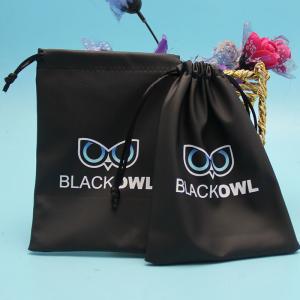 Quality Black PU leather drawstring bags 12x17cm for jewelry package wholesale