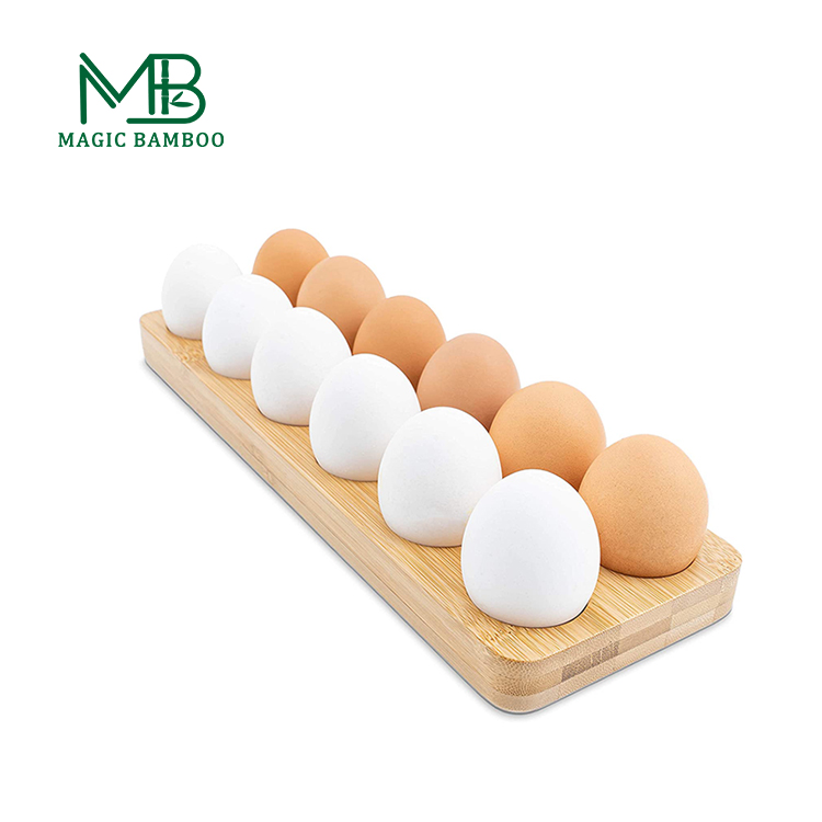 Customized Logo Egg Tray for Milk Shake Storage in Fridge Direct Bamboo Safe Display Rack