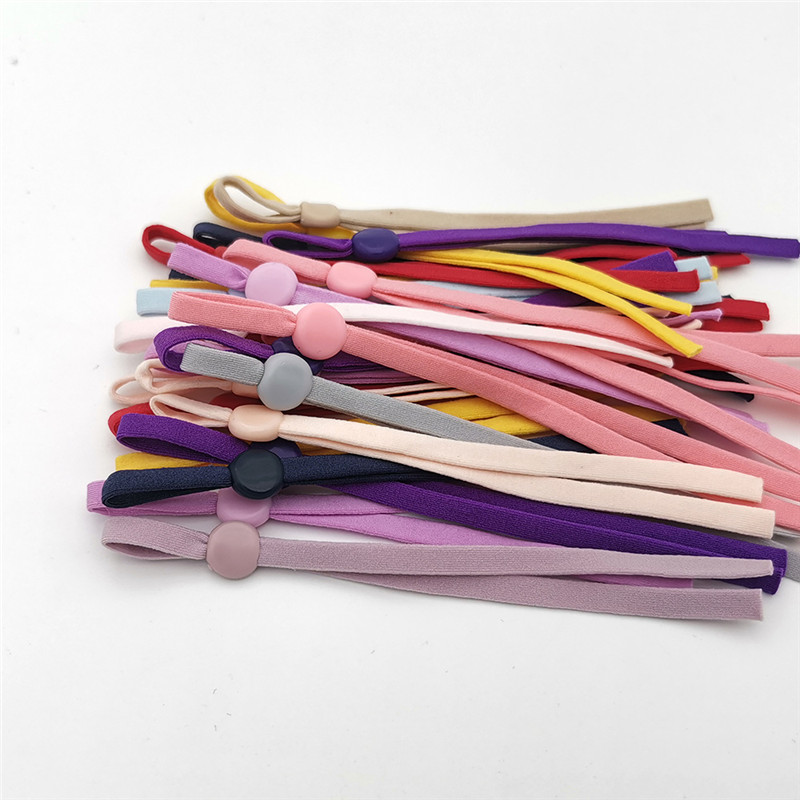 12cm * 5mm flat adjustable elastic band with buckle earloop cord for facemask earloop strap
