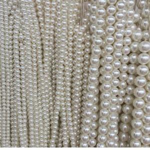 Quality DIY Handmade Whtie Color 3mm -30mm Round ABS Plastic Imitation Pearls Loose Beads wholesale