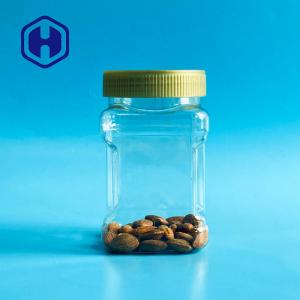 Quality 450ml 15oz Leak Proof Plastic Jar Wide Mouth Square Clear Plastic Grip Jars wholesale