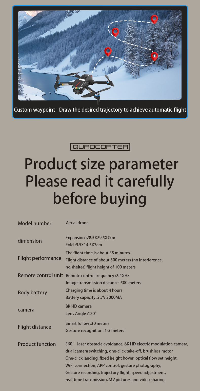 Flagship Performance Racing Drones Natural Color J16 Drone with Intelligent Obstacle Avoidance and Three Camera System