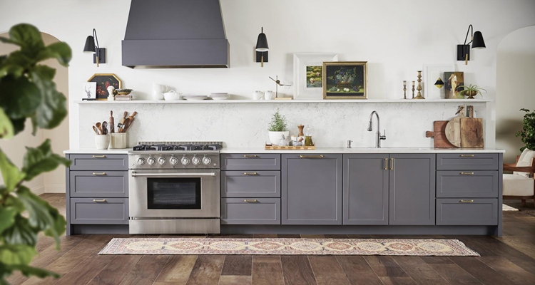 High Glossy White Lacquer Finish MDF Kitchen Cabinet with Full Bullnose Countertop Edging