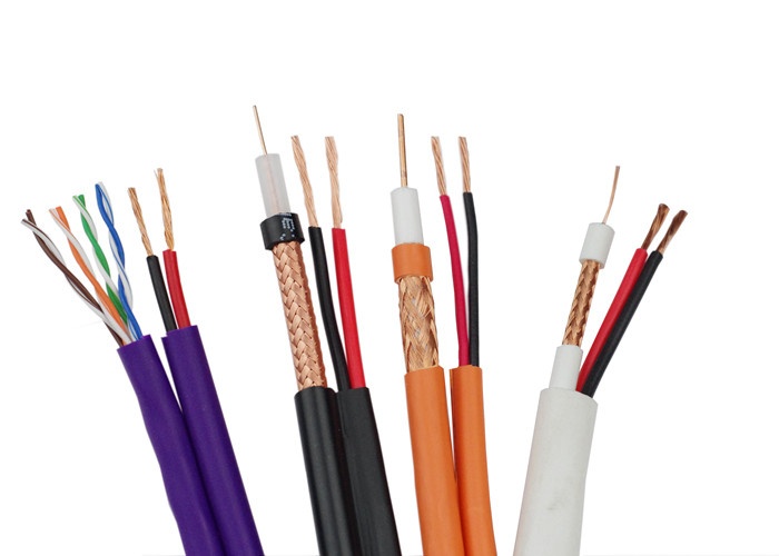 UTP CAT6+2C Unshielded Bulk CCTV Cable 18AWG CCA Power PVC Black Jacket 8 Figure