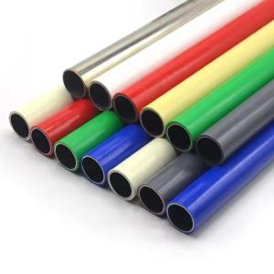 Quality white black beige Ivory color pe coated lean pipe round tubes wholesale