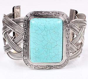 Quality Classic retro alloy jewelry turquoise jewelry bracelet opening half wholesale