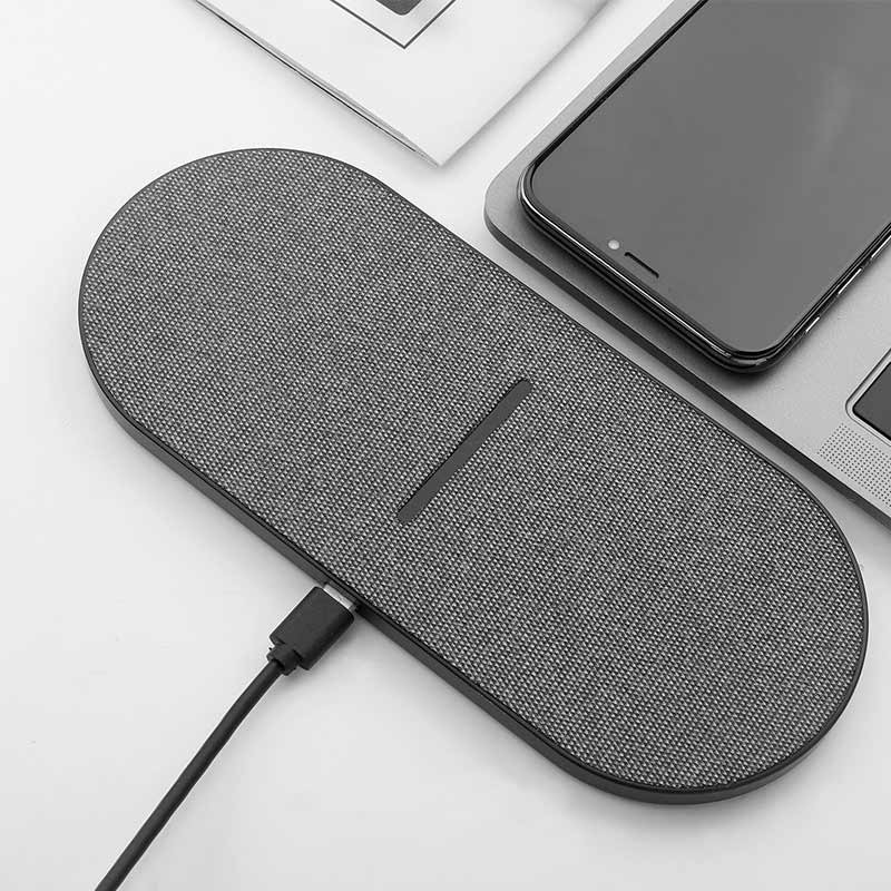 Desk Fast 188*88*11mm Dual Wireless Charging Station Qi Standard