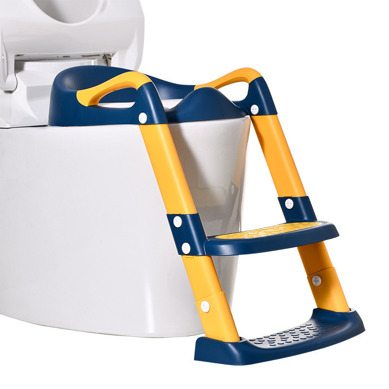Grey + White 3 In 1 Potty Training Toilet Seat With Step Stool Ladder For 1-6 Year'S Old