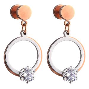 Quality New style zircon earrings gold plated shinning hoop earrings for girls wholesale