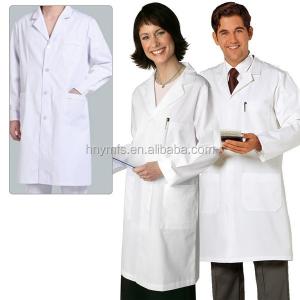 Quality Long Sleeve Officer Collar White Medical Doctor Hospital Dress Female Male wholesale