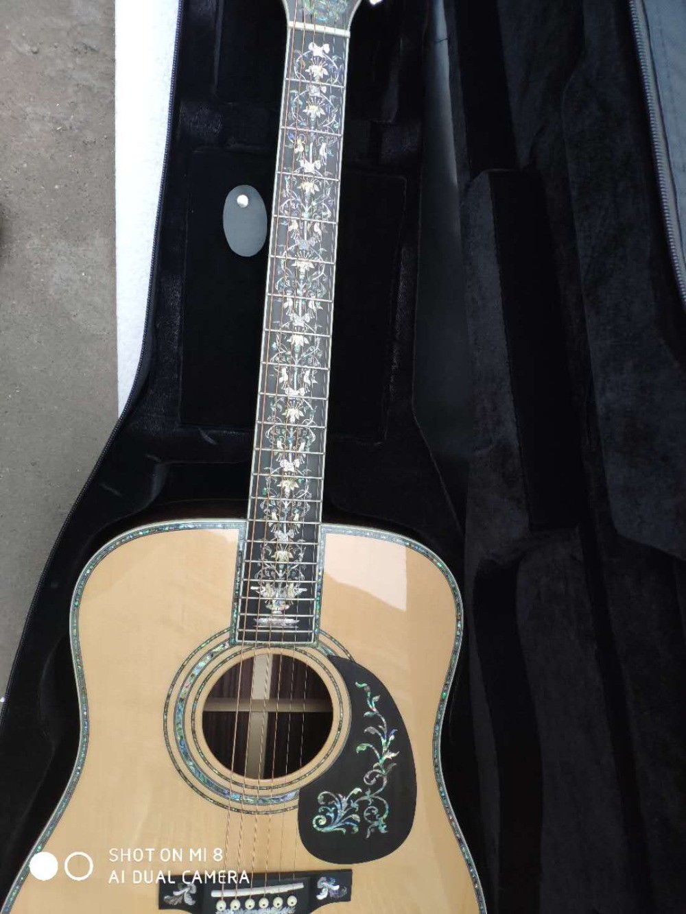 Aaaa All Real Abalone Super Deluxe Wood D45L Acoustic Guitar Customized Logo Is Available