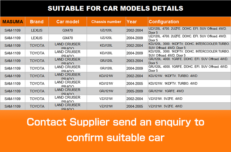 Universal Shock Absorber Mounting ACA30L 1AZFE for GAC TOYOTA JP SAM-1109 MASUMA Auto