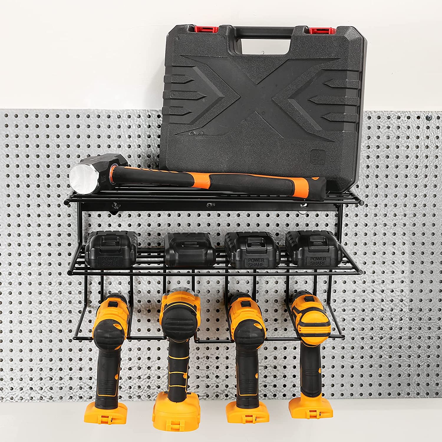 Rectangle Wall Mounted Tool Storage Rack for Garage Organization and Space Saving