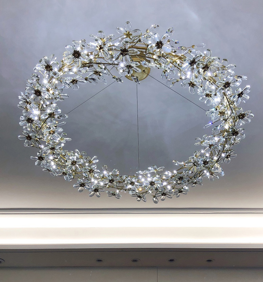 Crystal Chandelier LED Home Decor Lamp Round Flower Creative Design tree branch chandelier(WH-CY-232)