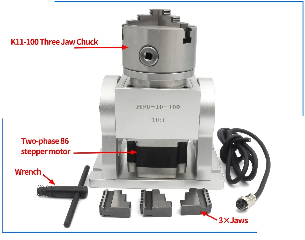 Laser Marking CNC Rotary Indexing Dividing Head With Nema 34 Stepper Motor