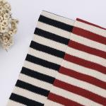 Custom Striped Cotton Fabric Breathable French Terry Pique Texture