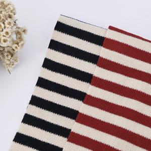 Quality Custom Striped Cotton Fabric Breathable French Terry Pique Texture wholesale