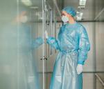 Chemical resistant surgical isolation gown disposable 2ply SPP lamination PE