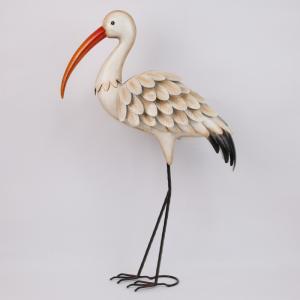 Quality Iron Long Legs Crane Nature Weatherproof Metal Animal Garden Ornament Durable Design wholesale